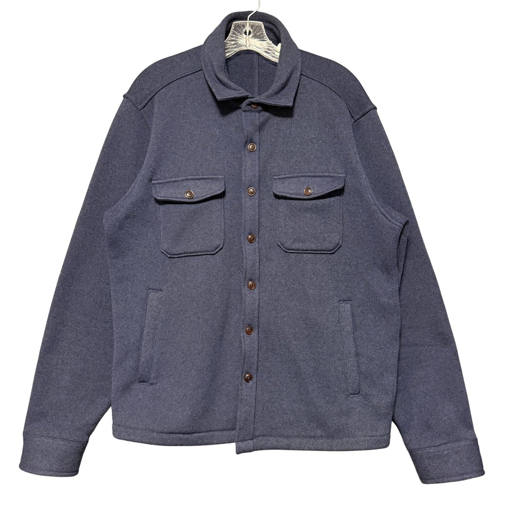 Peter Millar Shirt Jacket Mens XL Navy Blue Knit Shacket Casual Preppy Layering